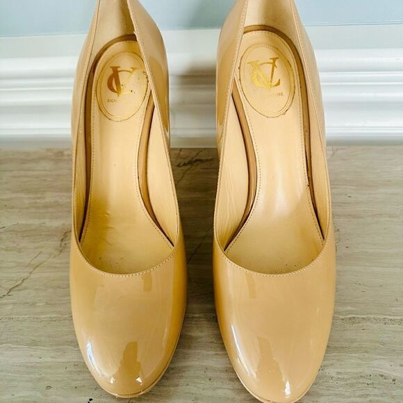 Vero Cuoio tan, patten leather high heel pumps. - Picture 7 of 7